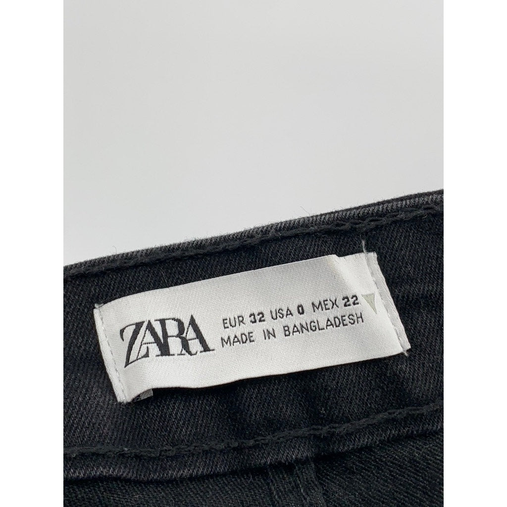 ZARA Women's Black Split Hem Skinny Jeans SZ 0