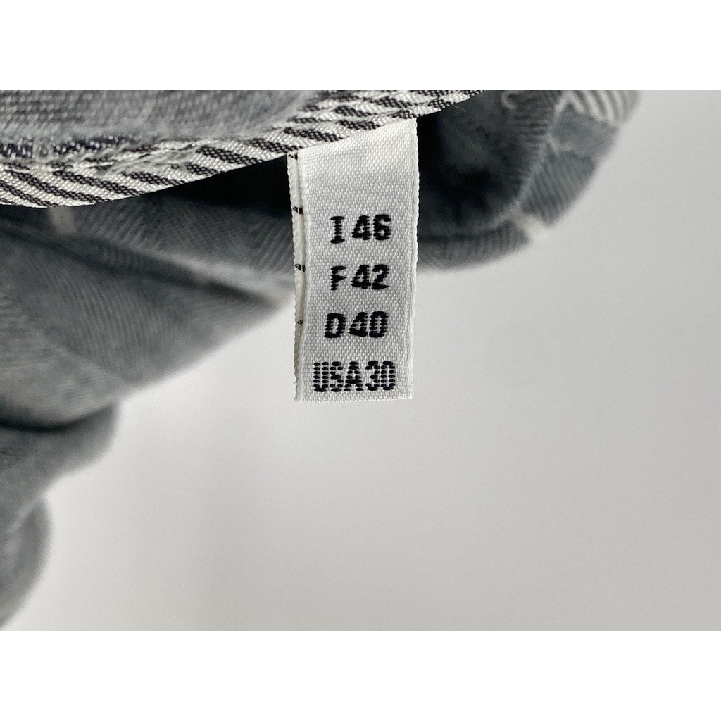 HIGH USE Women's Dark Gray Striped Two-Button Tie-Back Long Sleeve Blazer SZ 30