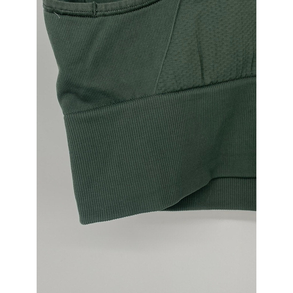 LULULEMON Women's Dark Green Crewneck Racerback Padded Activewear Tank Top SZ 8