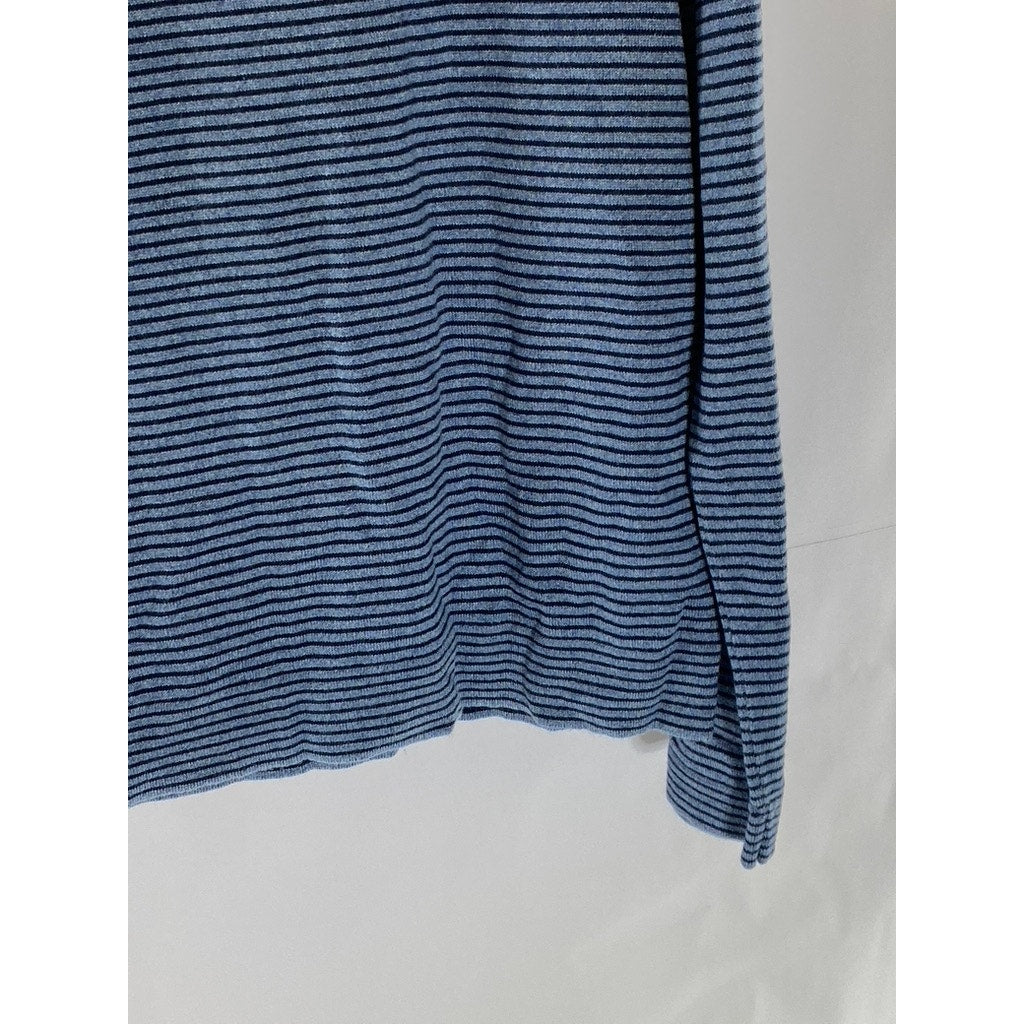 BANANA REPUBLIC Men's Blue Striped Silk-Cotton-Cashmere Crewneck Sweater SZ M