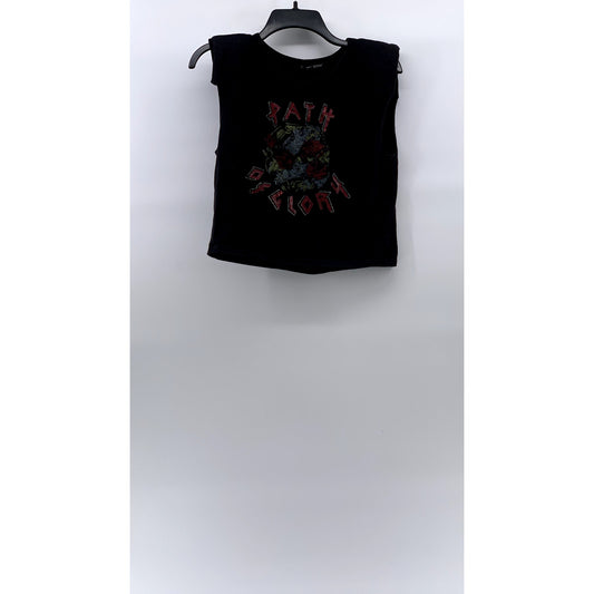 ZARA Women's Black Basic Collection Path Of Glory Rose Padded Muscle Top SZ S