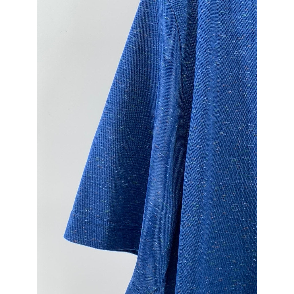 PEBBLE BEACH Men's Blue Embroidered Logo Polo Shirt SZ L