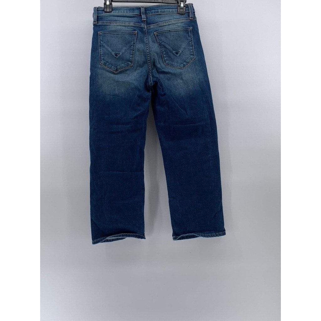 HUDSON JEANS Women's Dark Wash Blue Denim Stella Mid-Rise Cropped Jeans SZ 28