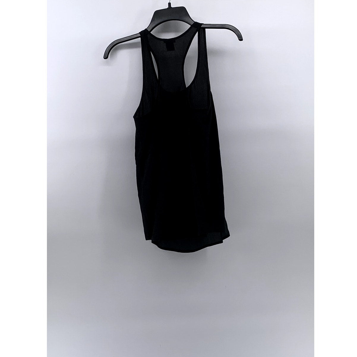CLUB MONACO Women's Black Silk Scoop-Neck Racerback Semi-Sheer Tank SZ XS