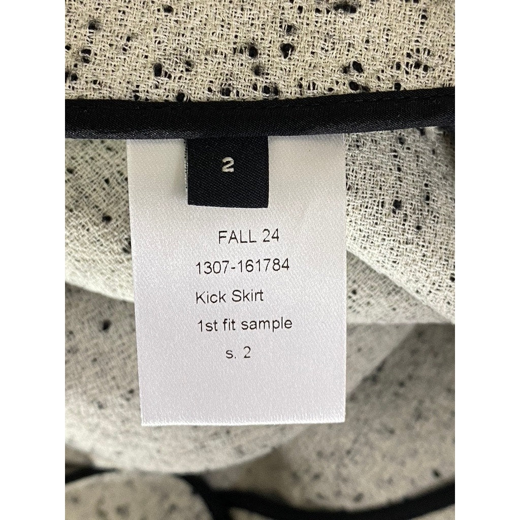 TORY BURCH Women's Gray Speckle Spring-Summer 2024 Sample Runway Kick Skirt SZ 2