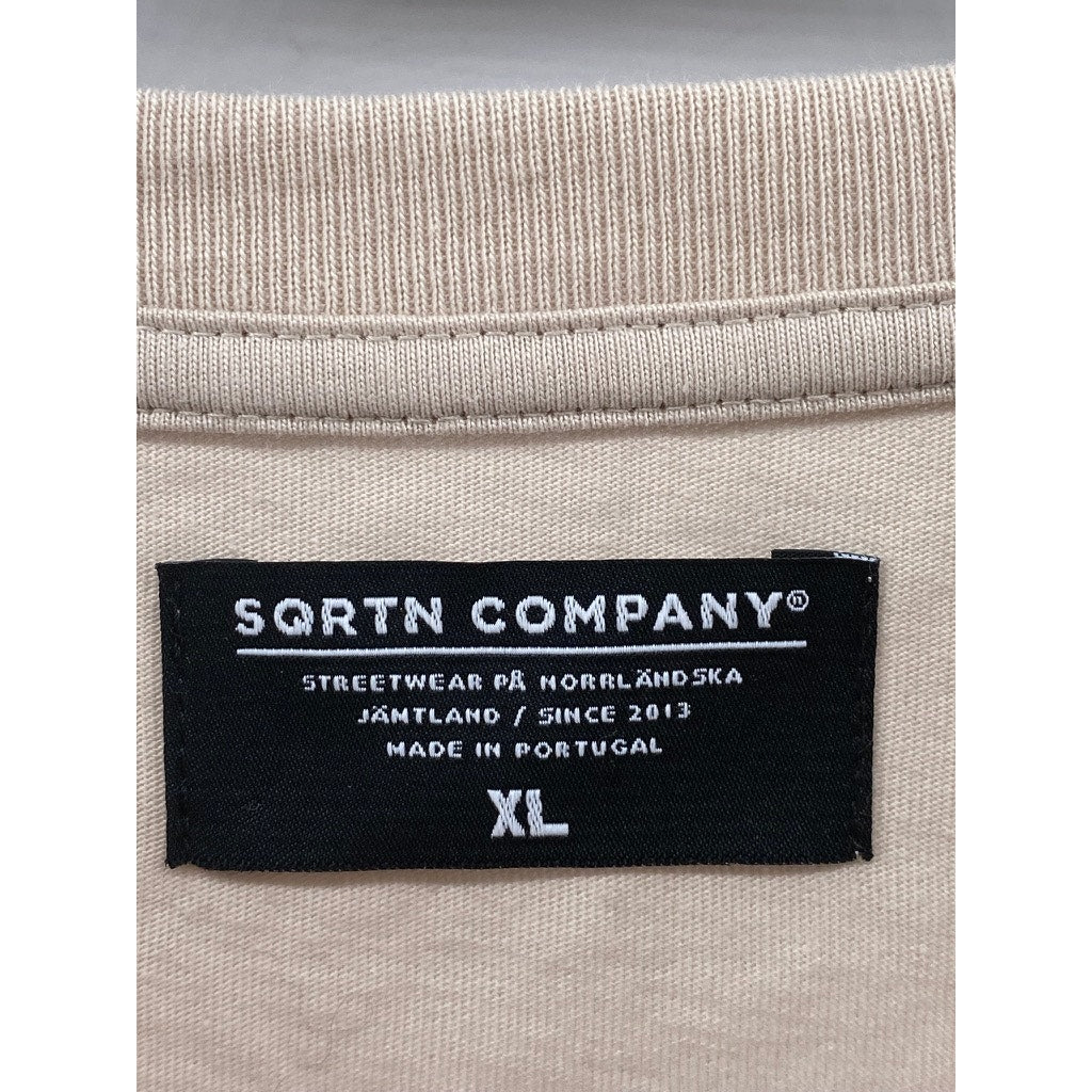 SQRTN COMPANY Unisex Beige-Green Crewneck Logo Short Sleeve T-Shirt SZ XL