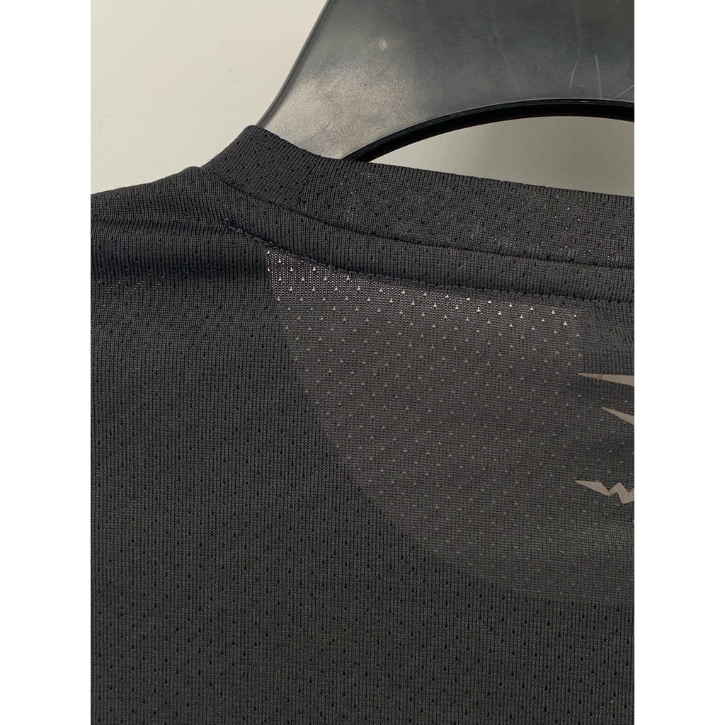 GYMSHARK Men's Black Crewneck Slim-Fit Long Sleeve Sport Logo T-Shirt SZ S