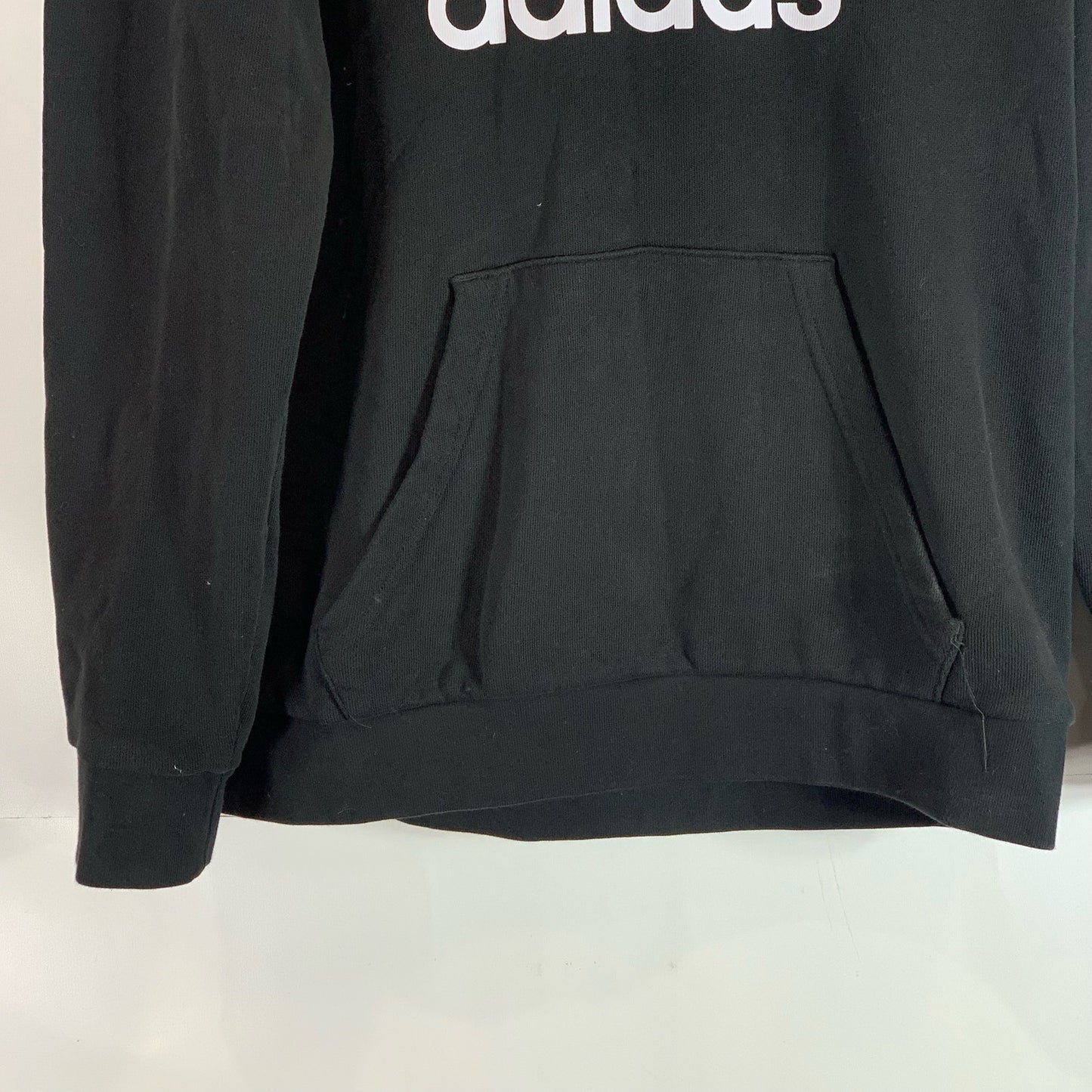 ADIDAS Men's Black/White Original Adidcolor Trefoil Classic Pullover Hoodie SZ M