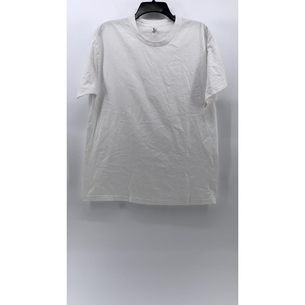 AMERICAN APPAREL Men's White Solid Crewneck Cotton Short Sleeve T-Shirt SZ L