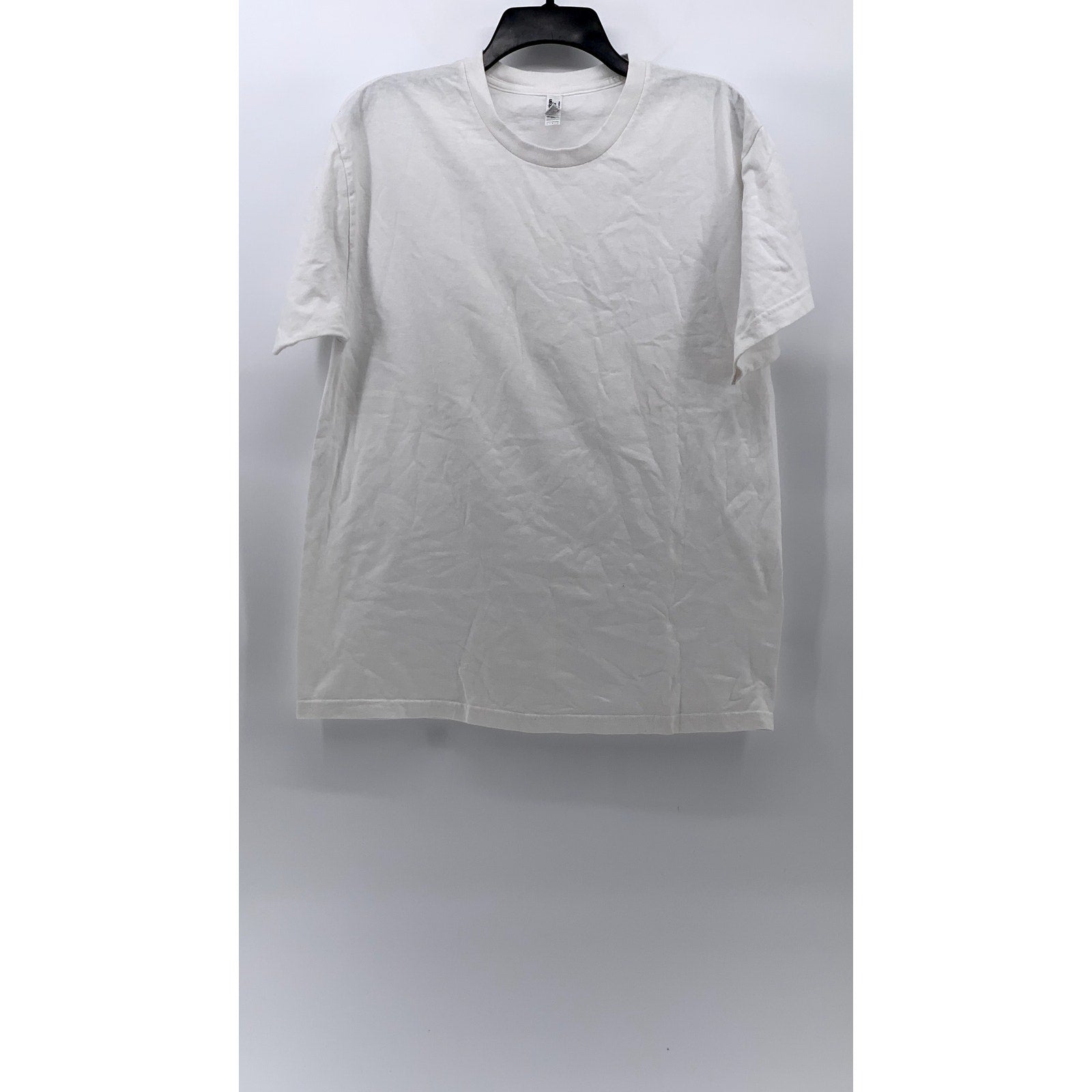 AMERICAN APPAREL Men's White Solid Crewneck Cotton Short Sleeve T-Shirt SZ L