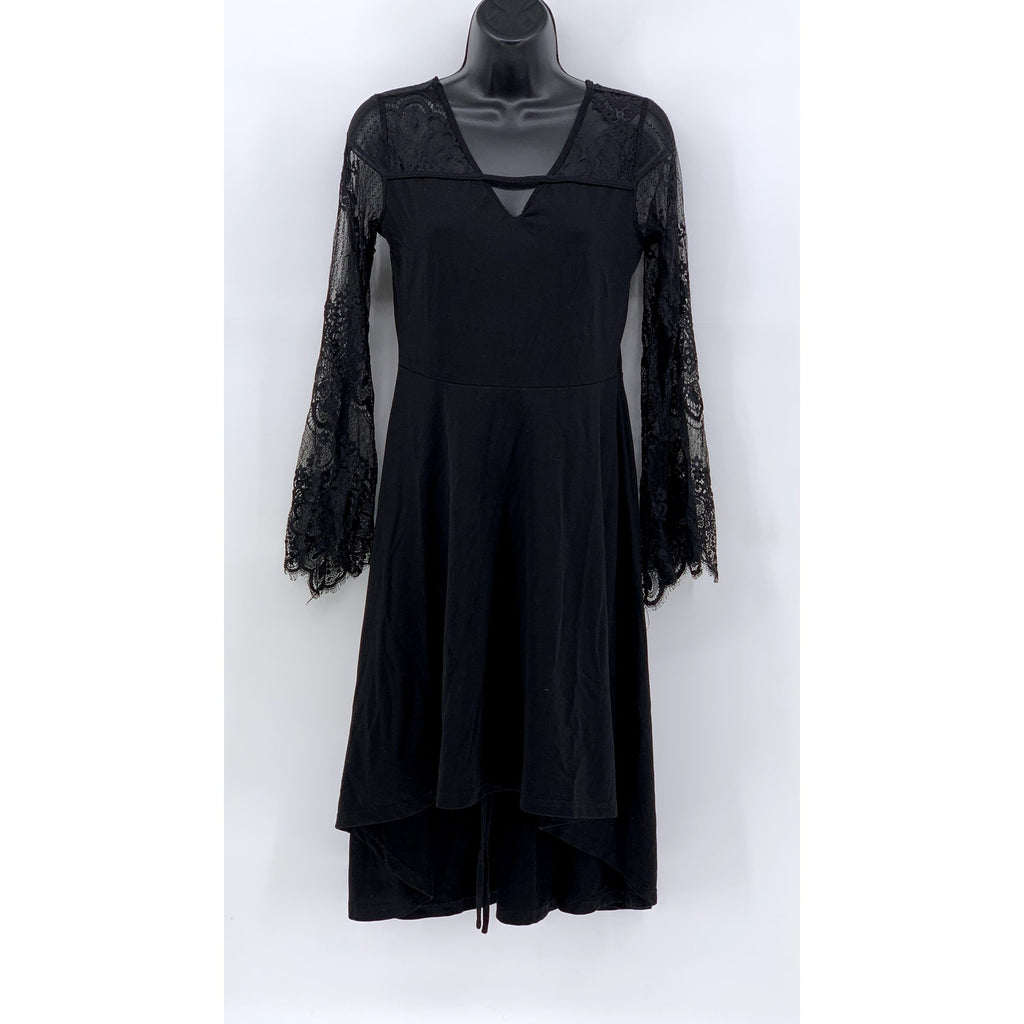 SCARLET DARKNESS Women's Black Long Sleeve Lace Midi Dress SZ S