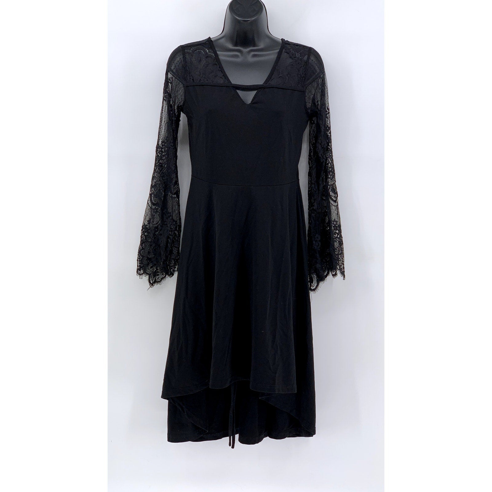 SCARLET DARKNESS Women's Black Long Sleeve Lace Midi Dress SZ S
