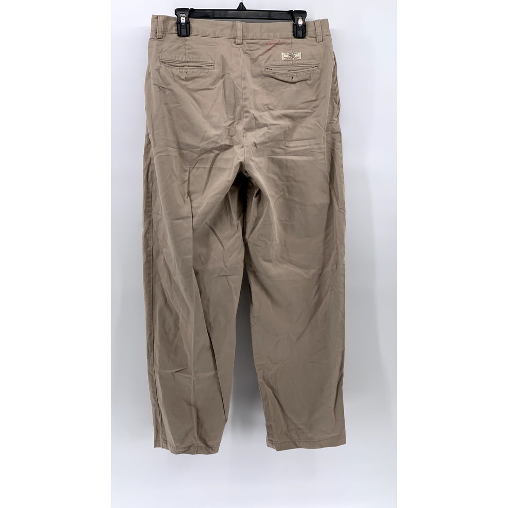 POLO RALPH LAUREN Men's Vintage Tan Pleated Straight-Leg Andrew Pant SZ 33X32