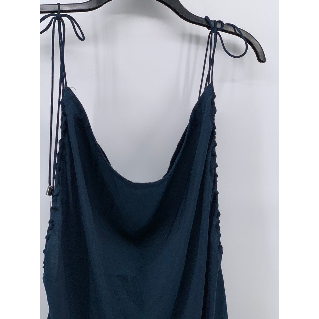 FREE PEOPLE Women's Dark Blue Tie-Shoulder Sleeveless Top SZ M
