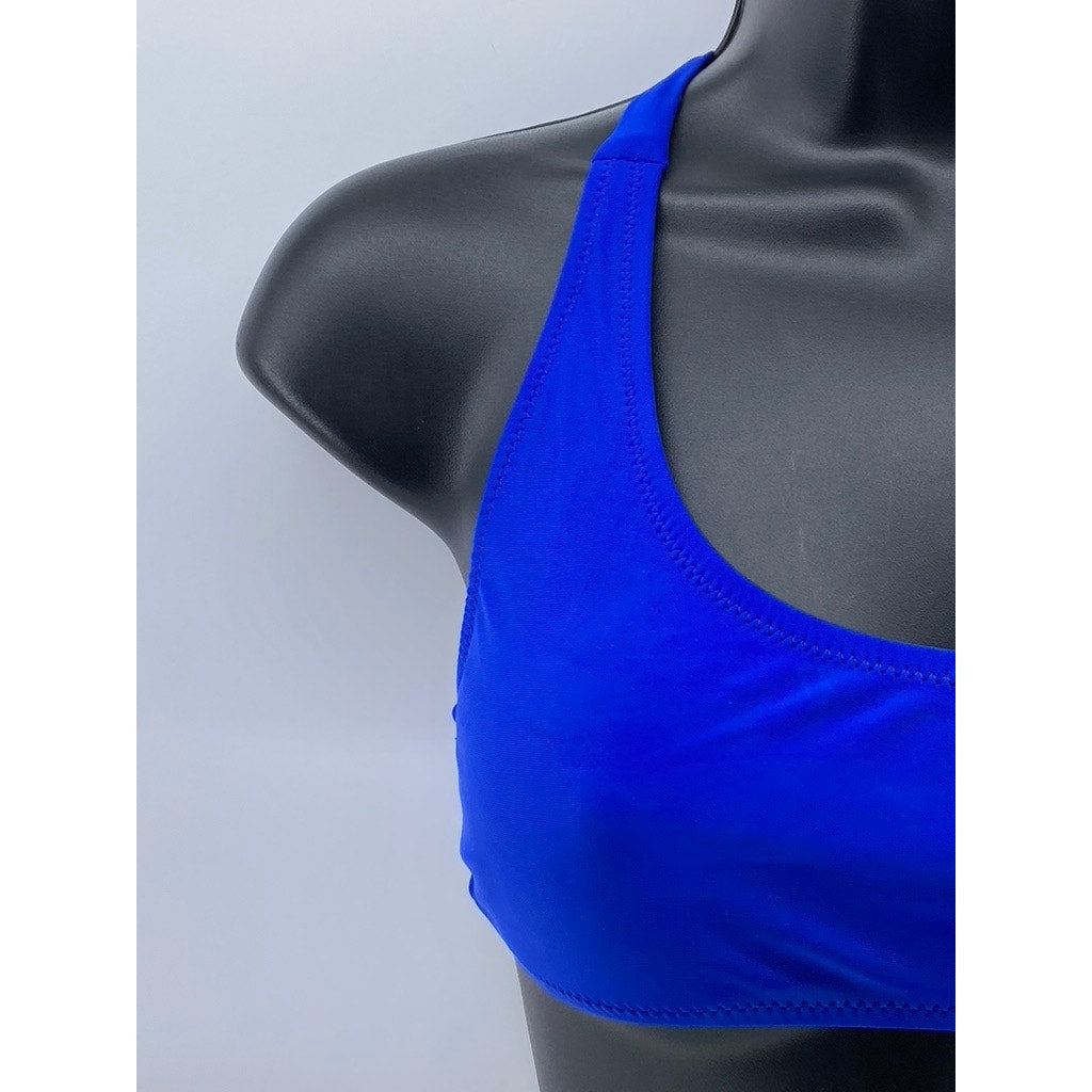 FASHION NOVA Women's Royal Blue Scoop-Neck Strappy Back Bikini Top SZ M