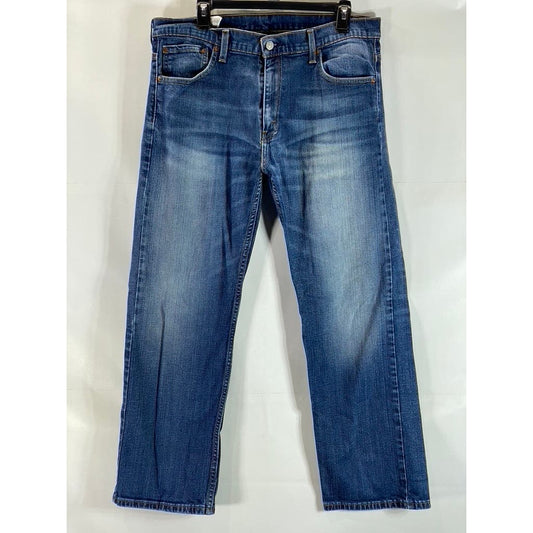 LEVI'S Men's Medium Blue Loose-Fit Straight-Leg Five-Pocket Denim Jeans SZ 34X30