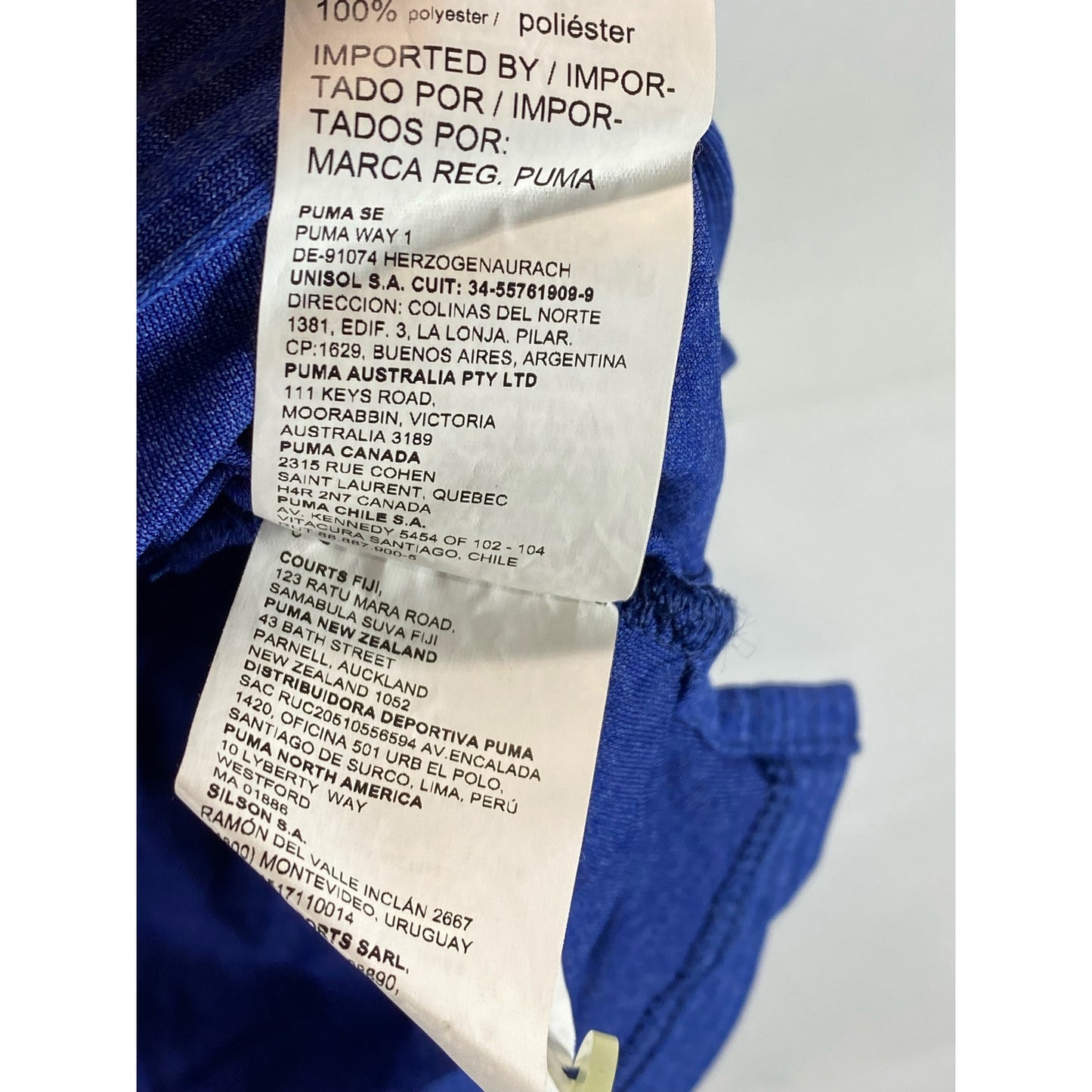 PUMA Men's Blue Dry Cell Striped Short Sleeve Polo Shirt SZ L