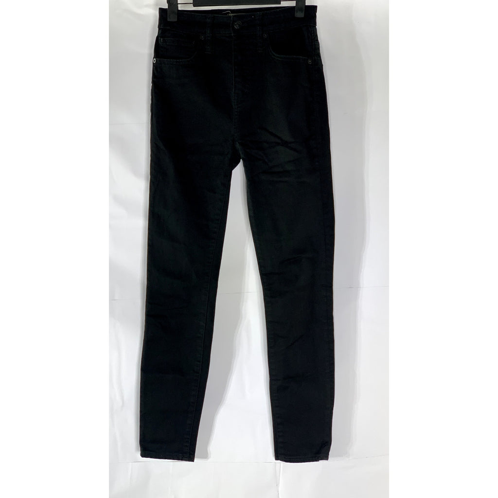 MADEWELL Women's Black Solid Denim Curvy High-Rise Skinny Jeans SZ 26