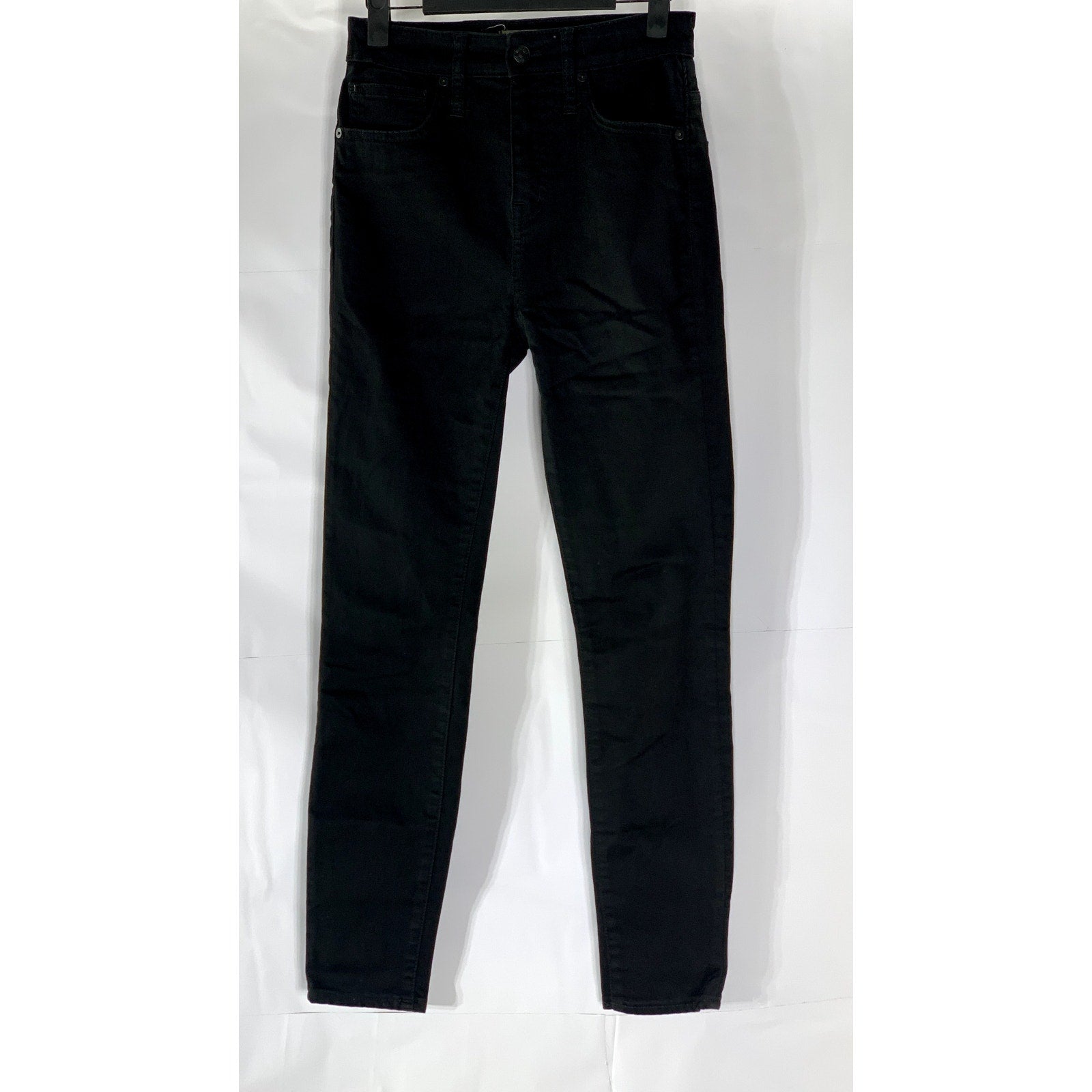 MADEWELL Women's Black Solid Denim Curvy High-Rise Skinny Jeans SZ 26