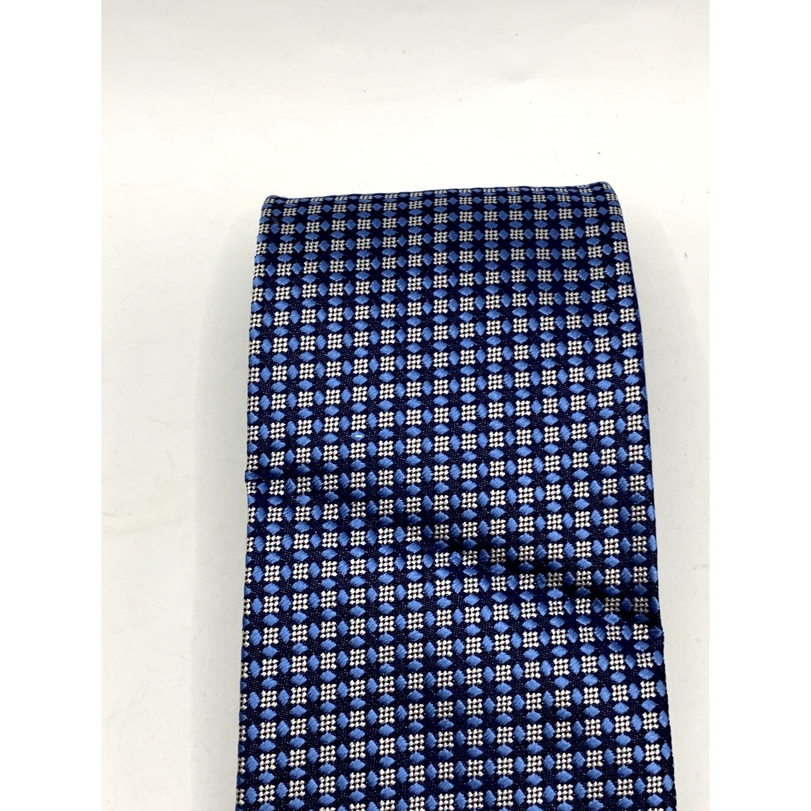 JOS. A. BANK Men's Blue Embroidered Geo Print Tie