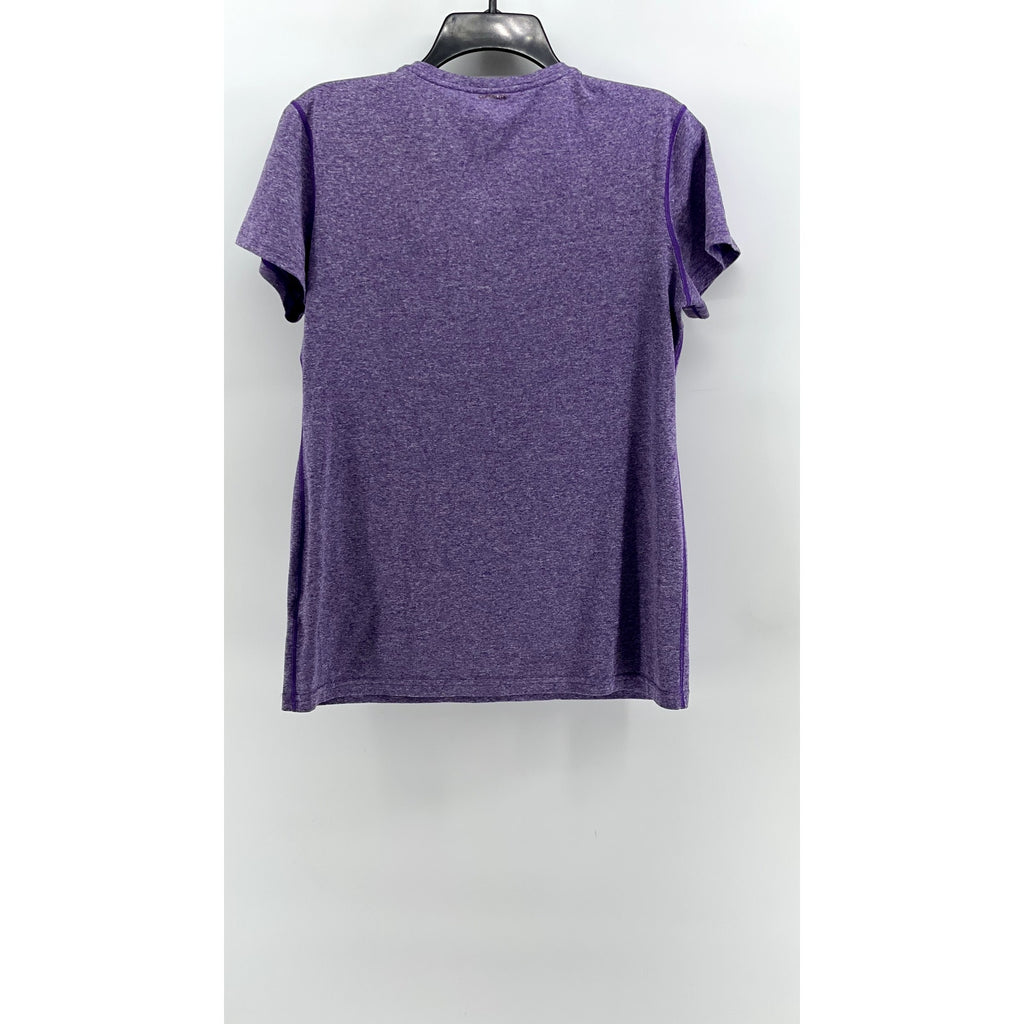 ADIDAS Women's Purple Heather Crewneck Short Sleeve Top SZ L