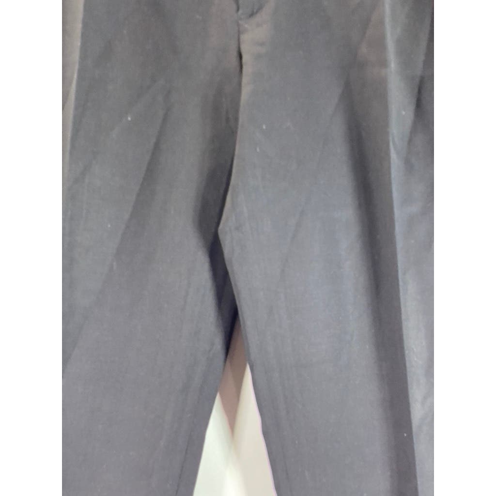 LANDS' END Men's True Black Traditional-Fit Pleated Wool Dress Pants SZ 36