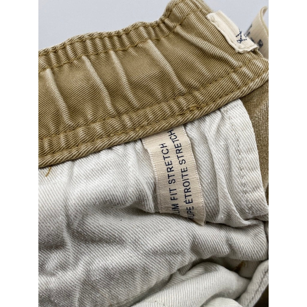 H&M L.O.G.G. Men's Tan Denim Slim-Fit Stretch Drawstring Jogger Pants SZ M