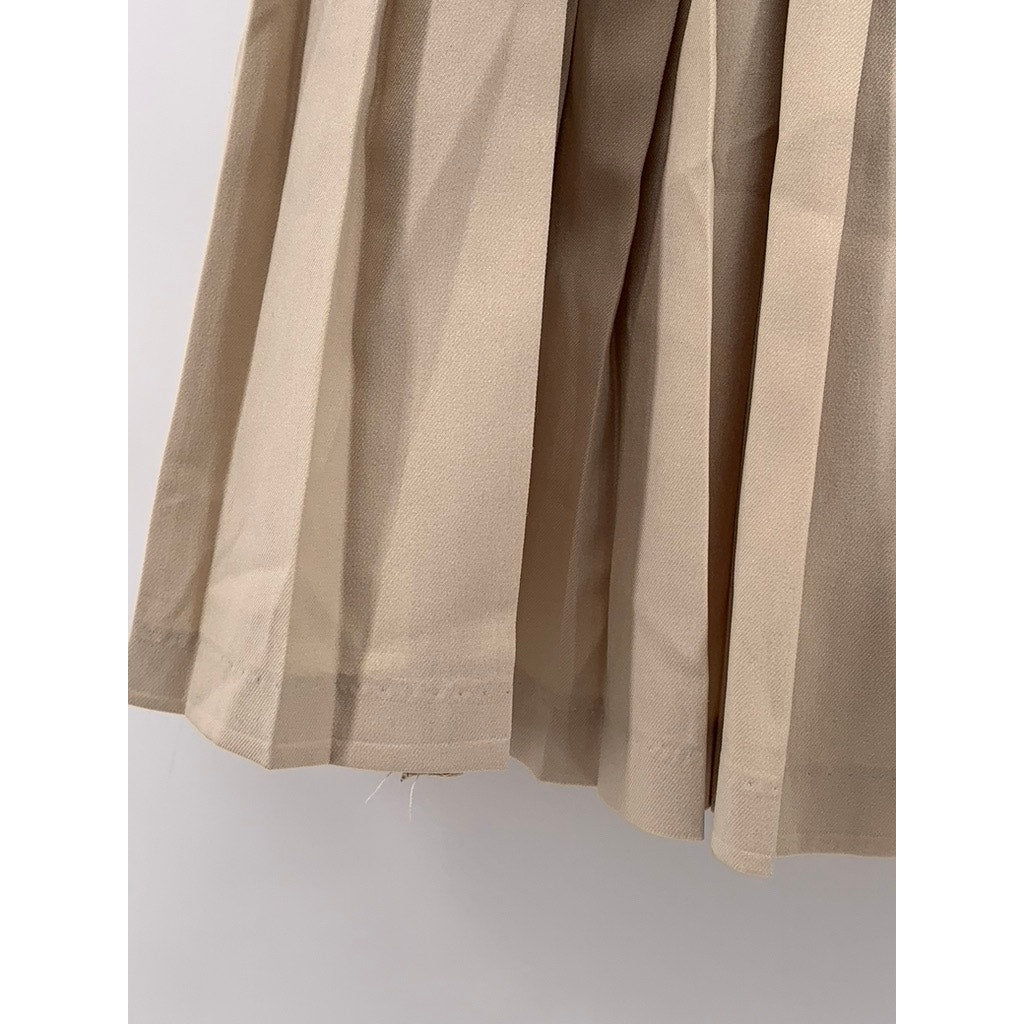 3.3 FIELD TRIP Women's Beige Pleated A-Line Mini Skirt SZ OS
