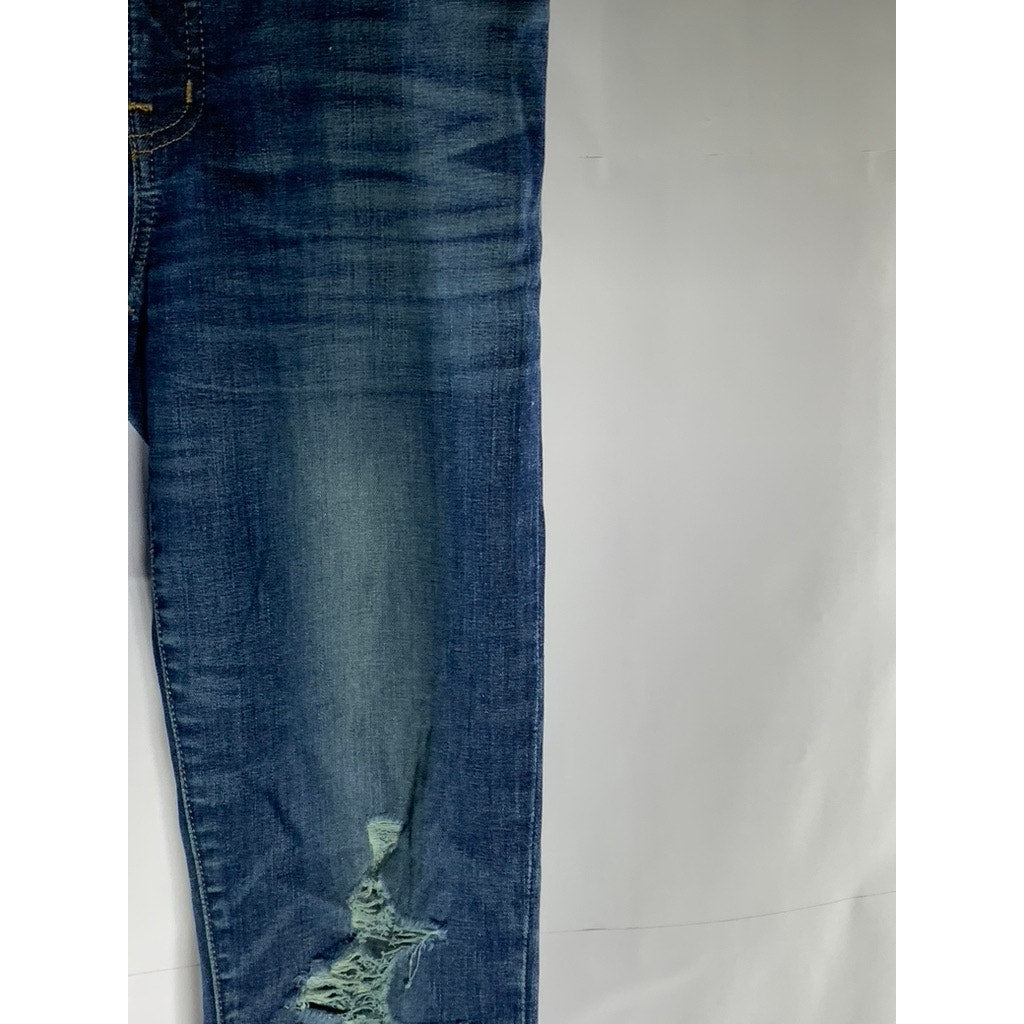 MADEWELL Women's Dark Blue Distressed 9" High-Rise Skinny Denim Jean SZ 28