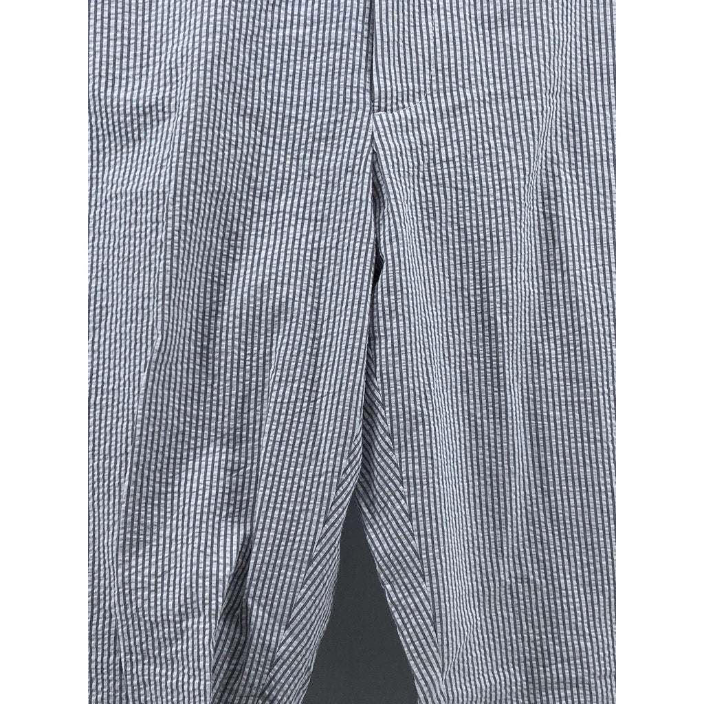 J.CREW Men's Blue-White Pinstripe Seersucker Bedford Straight-Leg Pant SZ 35X32