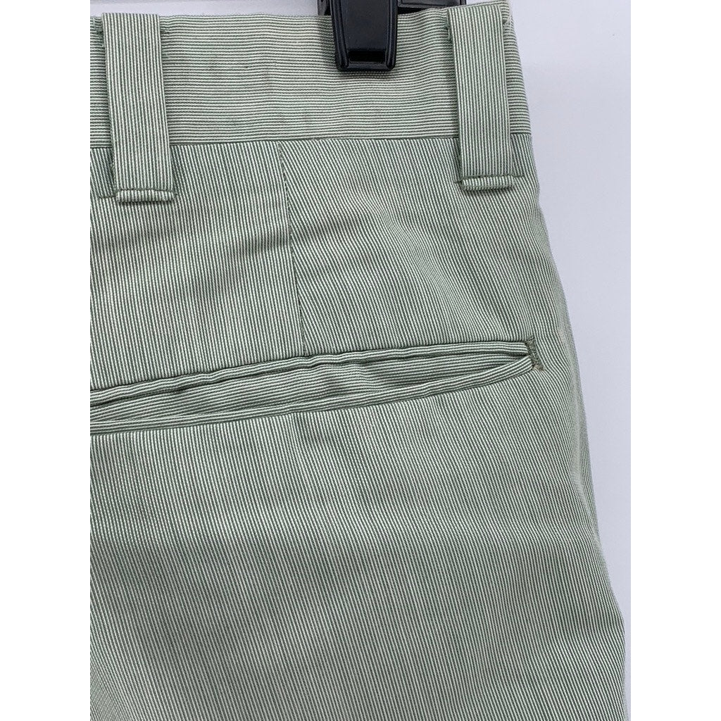 UNBRANDED Men's Green Striped Straight Leg Dress Pants SZ 30