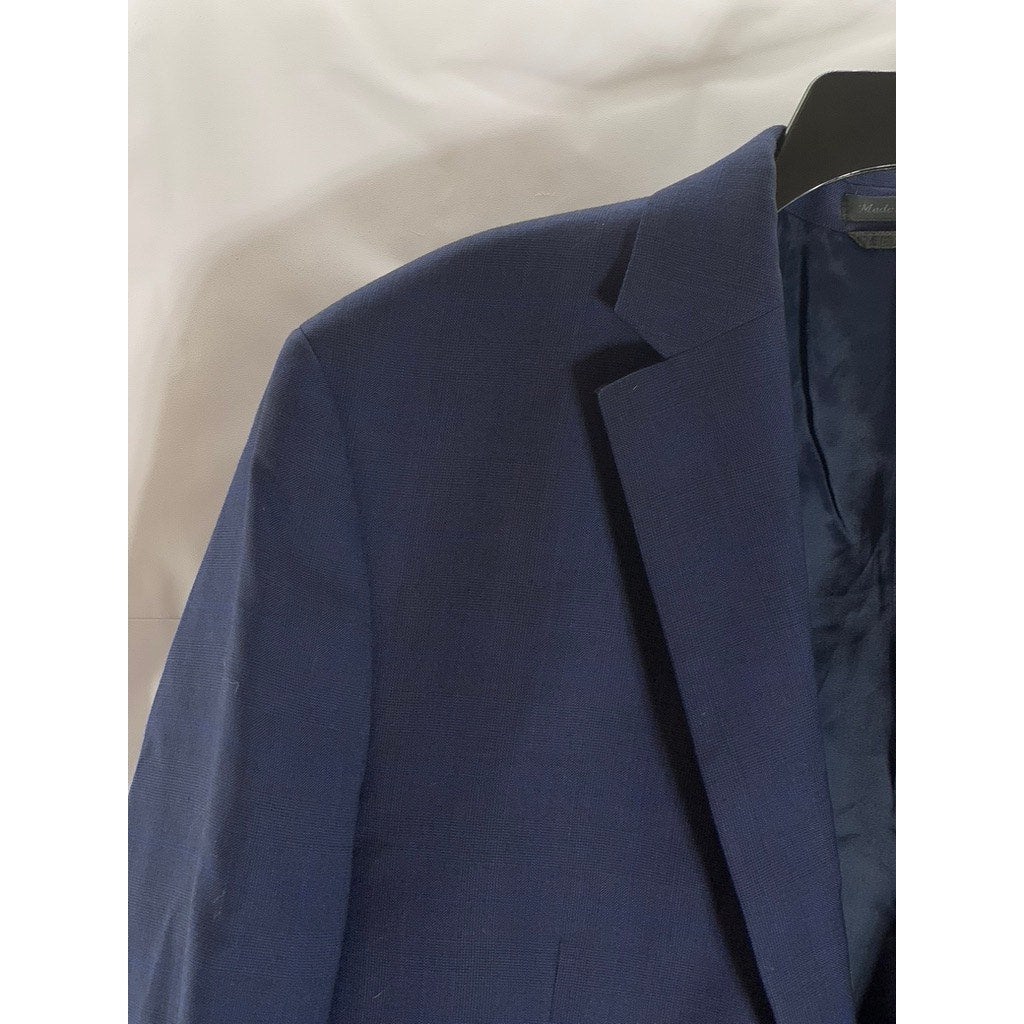 LAUREN RALPH LAUREN Men's Navy Wool Natural Stretch Two-Button Long Balzer SZ44L