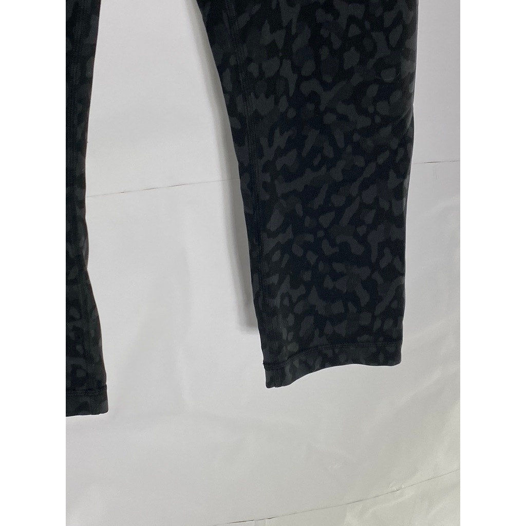 LULULEMON Women's Black-Gray Leopard Camo Print Align High-Rise Ankle Pant SZ S