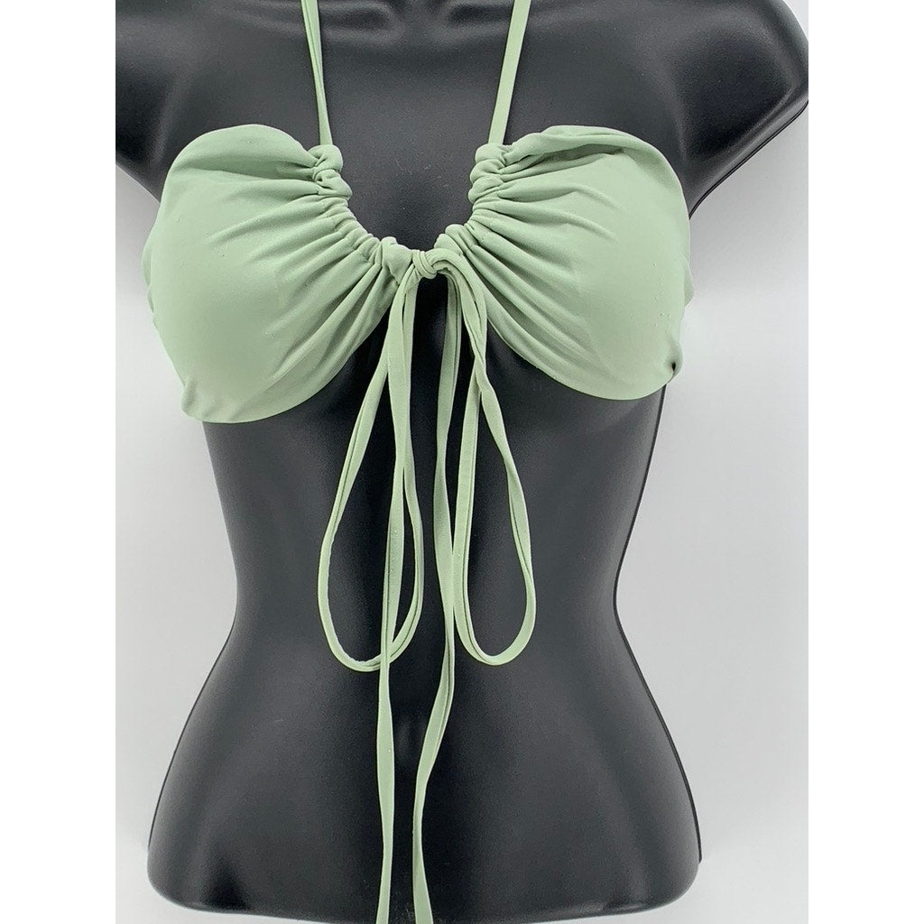 UNBRANDED Women's Green Strappy Swim Top SZ S