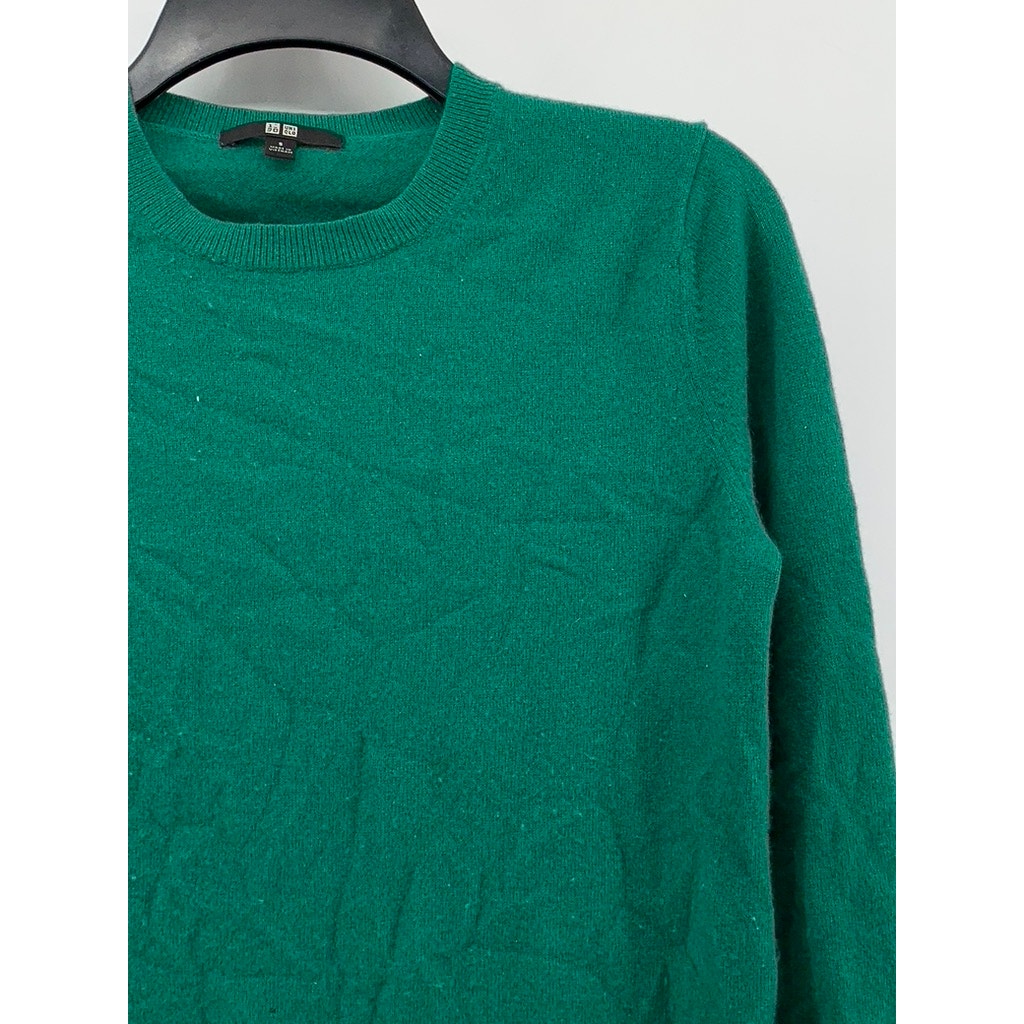 UNIQLO Women's Green Crewneck Cashmere Knit Sweater SZ S