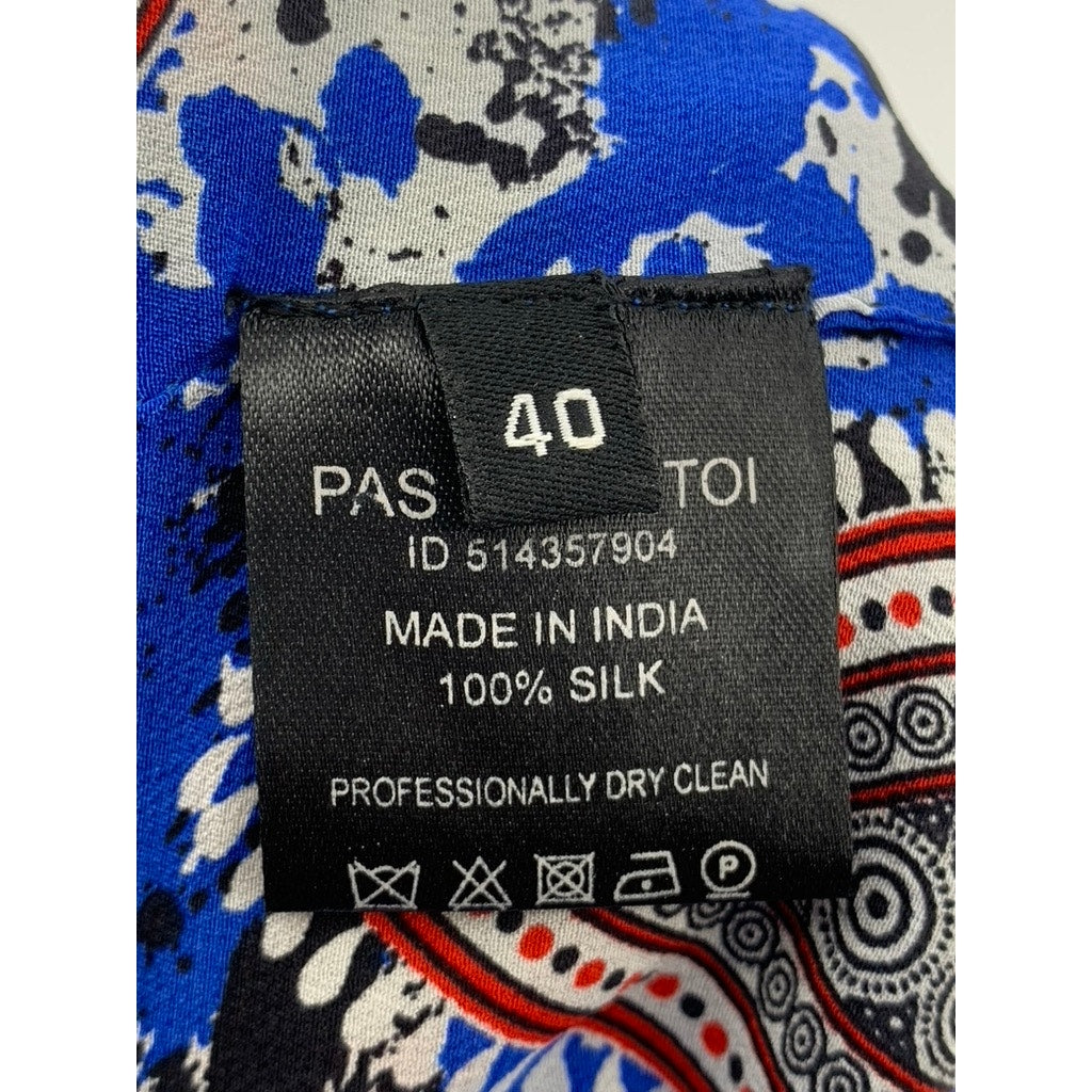 DODO BAR OR Women's Blue-Red Silk Paisley Printed Mini Skirt SZ 40(USS)