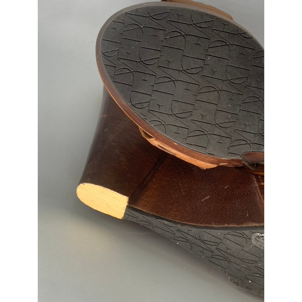 DIANE VON FURSTENBERG Women's Brown Tribal Opal Wedge Sandals SZ 6.5