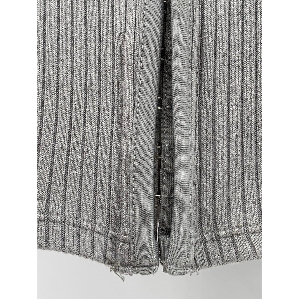 DIVIDED By H&M Women's Gray Ribbed Crewneck Long Sleeve Cropped Top SZ XS