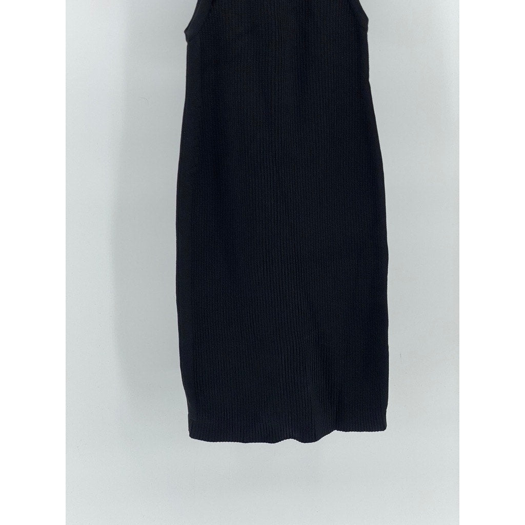 STELLA & JAMIE Women’s Black Scoop-Neck Short Puff Sleeve Cutout Mini Dress SZ S