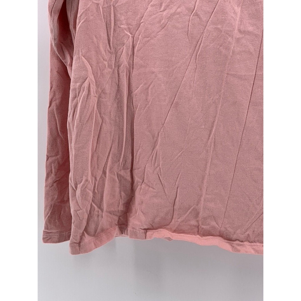TIME & TRU Women's Light Pink Casual Crewneck Long Sleeve Top SZ L