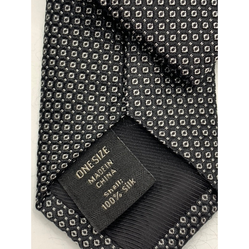 BANANA REUPLIC Men's Black Silk Square Dot Print Tie SZ OS