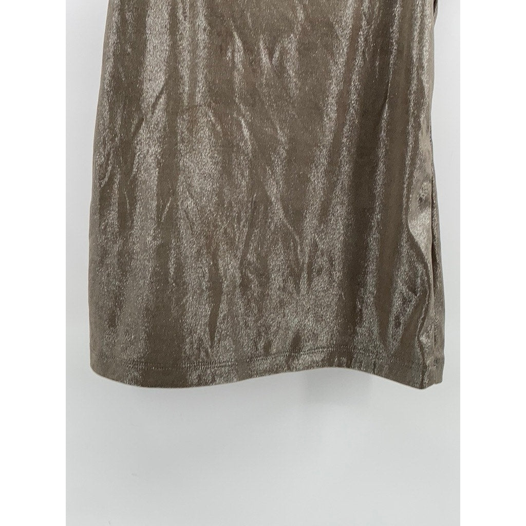 PH8 Women's Taupe Silver Scoop-Neck Spaghetti Strap Lightweight Tank SZ XS