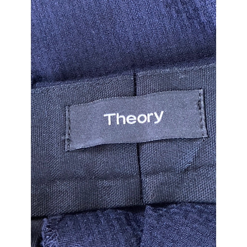 THEORY Men's Navy Waffle Textured Logan Tailored Flat-Front Dress Pant SZ 34