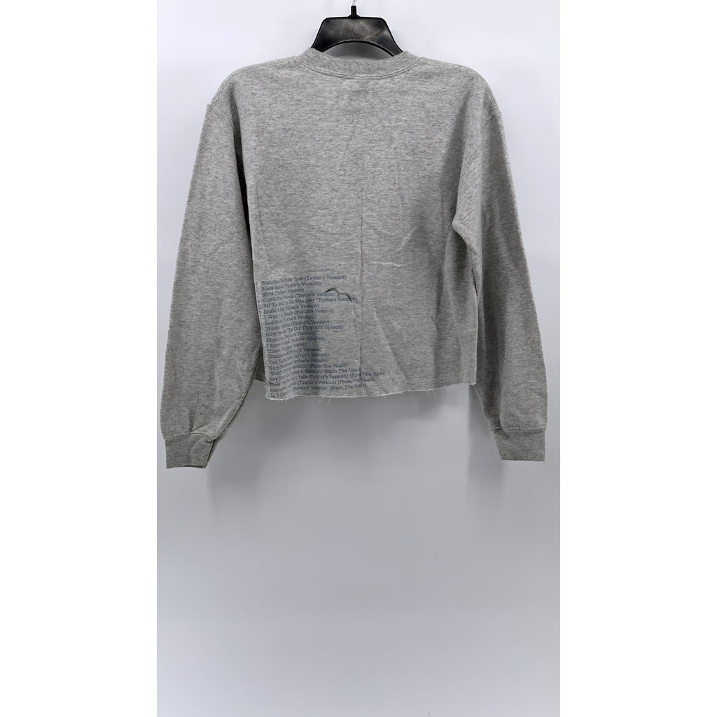 TAYLOR SWIFT Women's Gray Taylor's Version Graphic Sweatshirt SZ S
