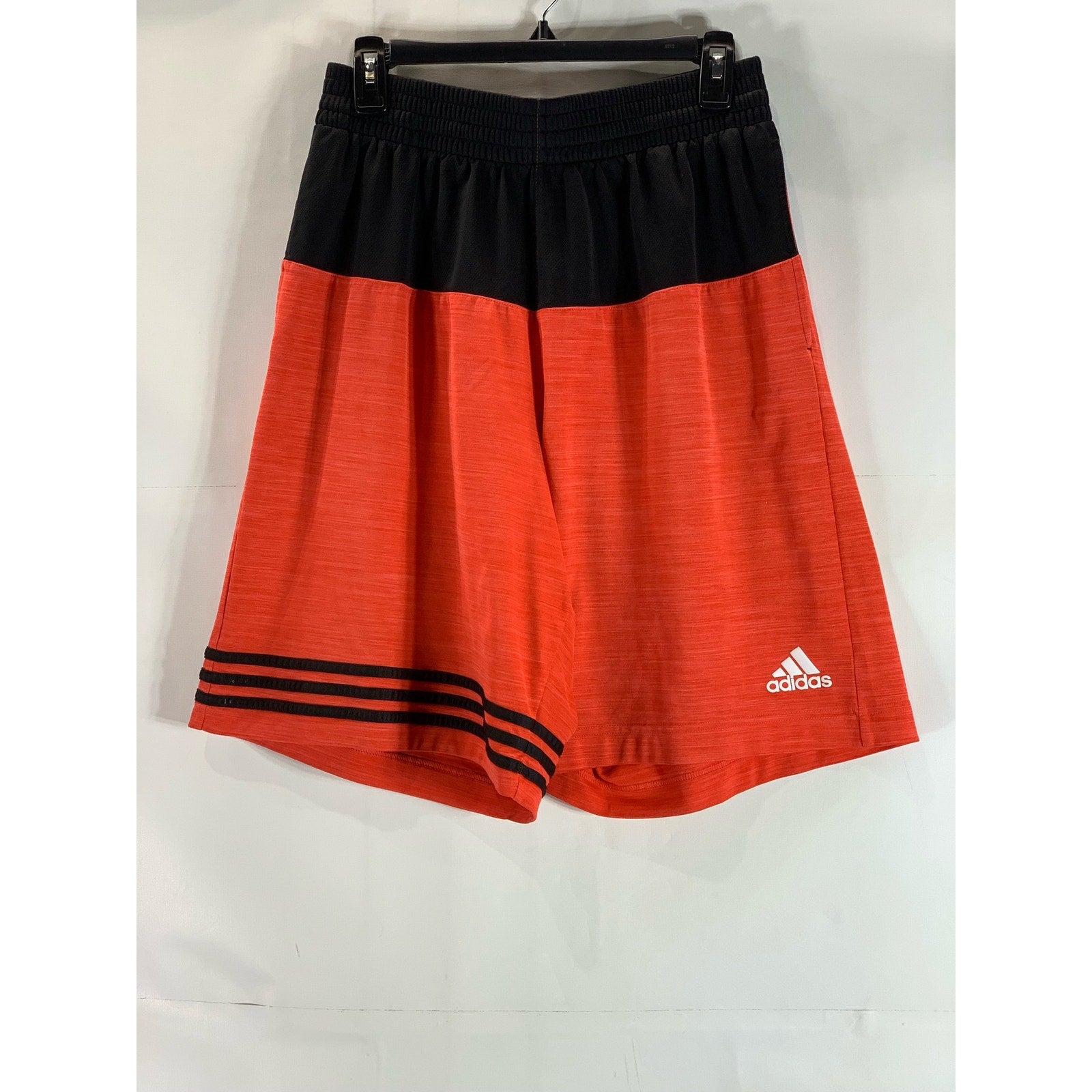 ADIDAS Men's Orange/Black Drawstring Waist Pull-On Active Shorts SZ L