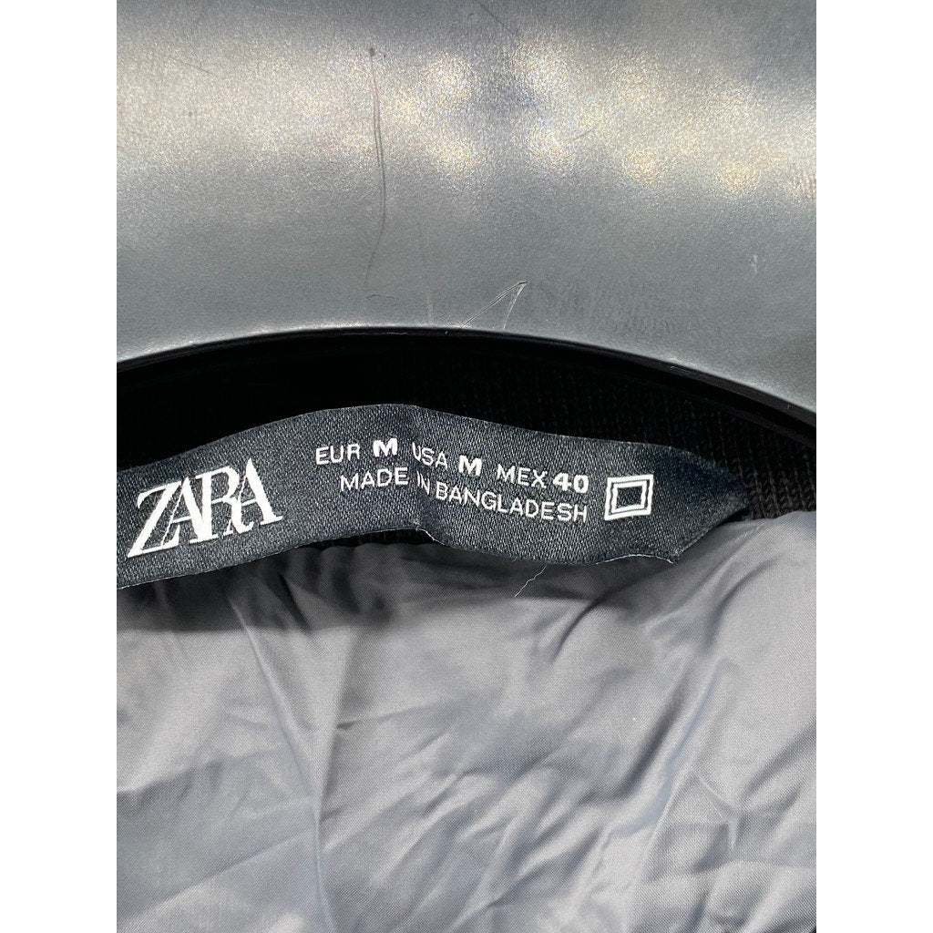 ZARA Men's Gray Zip-Up Stand Collar Bomber Jacket SZ M