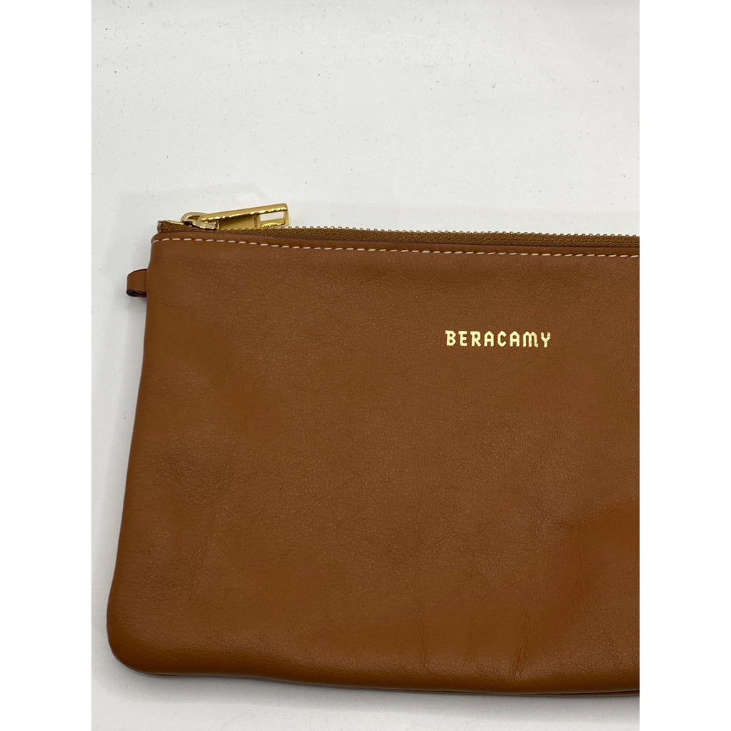 BERACAMY Women's Brown Leather Square Wrist Wallet