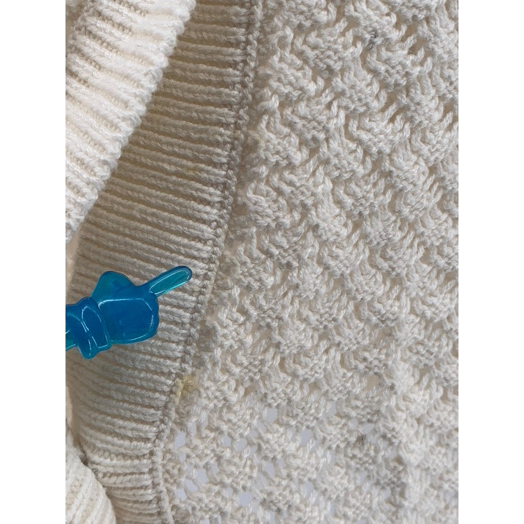 SONOMA GOOD FOR LIFE Women's Cream Open-Knit Button-Up Cardigan SZ 0X