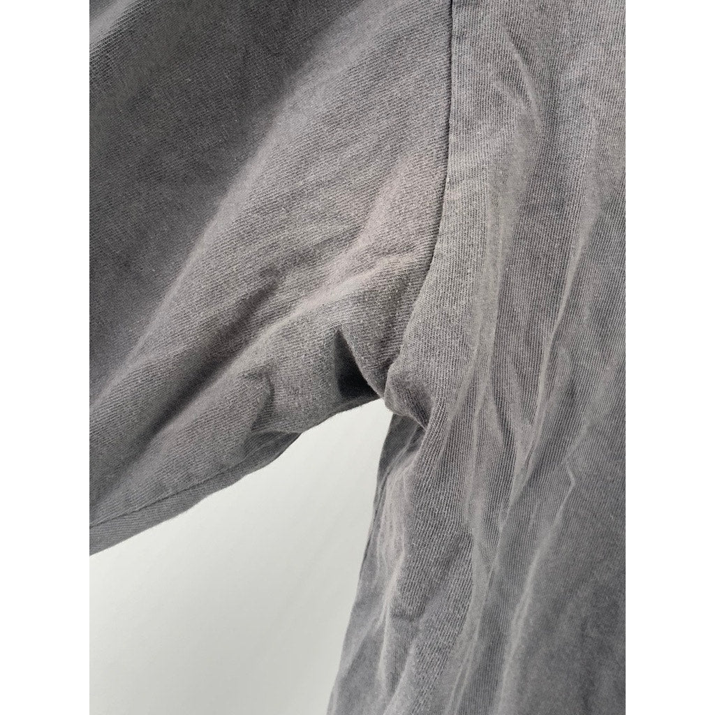 ECONSCIOUS Men's Charcoal Gray Happy Earth Crewneck Long Sleeve T-Shirt SZ M