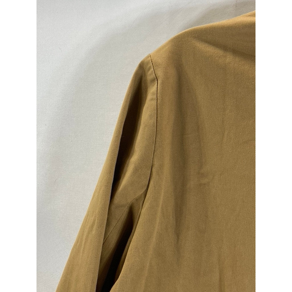 STEVEN ALAN Women's Tan Button-Up Long Sleeve Shirt Jacket SZ M